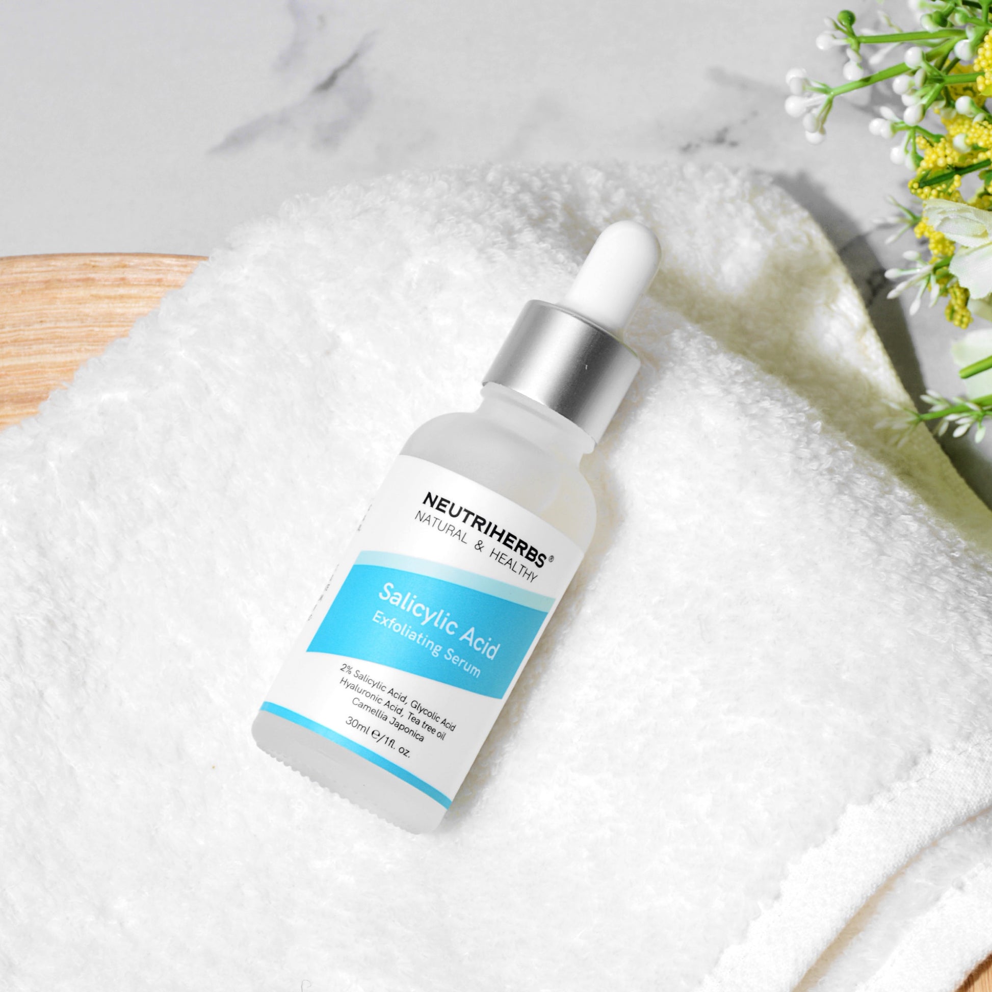 bha serum lifestyle towel