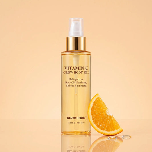 Neutriherbs glow body oil lystergivande kroppsolja med vitamin c