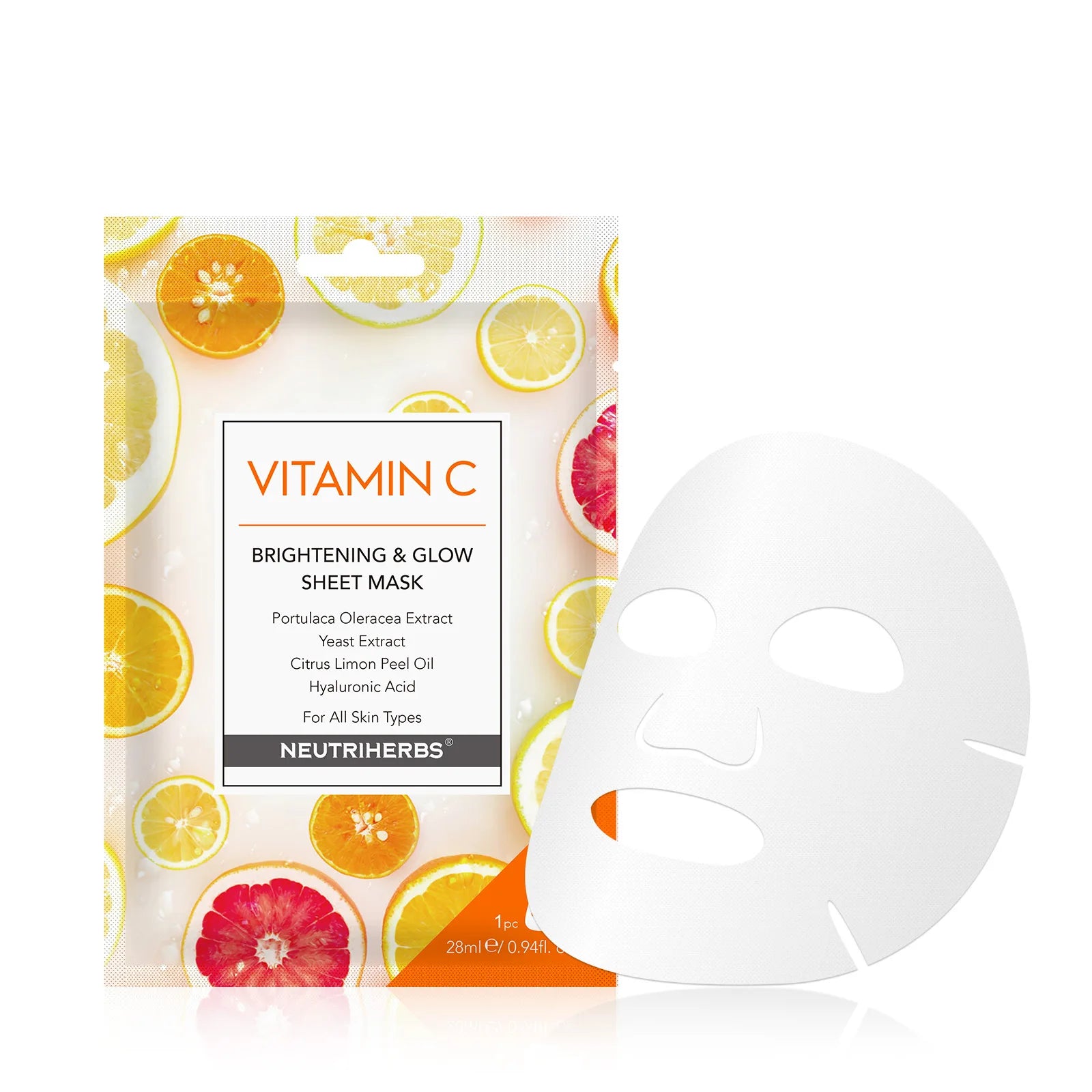 Neutriherbs vitamin c sheet mask lystergivande ansiktsmask