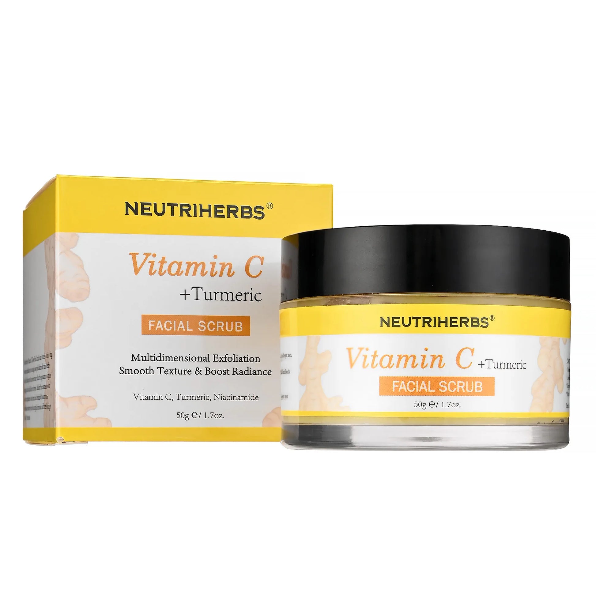 Neutriherbs vitamin c turmeric exfolierande skrubb ansiktsskrubb
